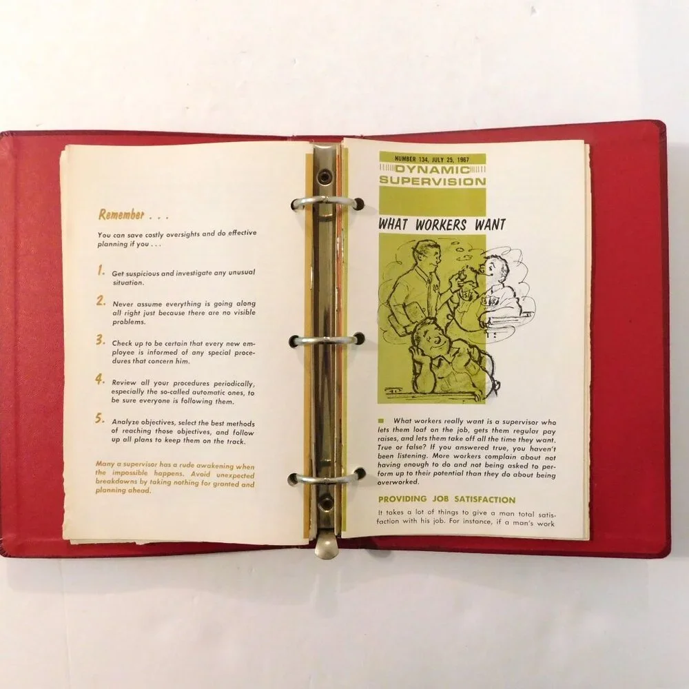 Vintage Dynamic Supervision Supervisor Handbook 1967 Ephemera Hardcover Binder